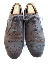 Allen Edmonds "STRAND" Men's Casual Suede Oxford Sneakers 7.5 E Brown Waxed(302N