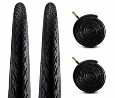 Zol Bundle 2 Pack Velocita Road Hybrid Bike Bicycle Tires and Tube 700x38c