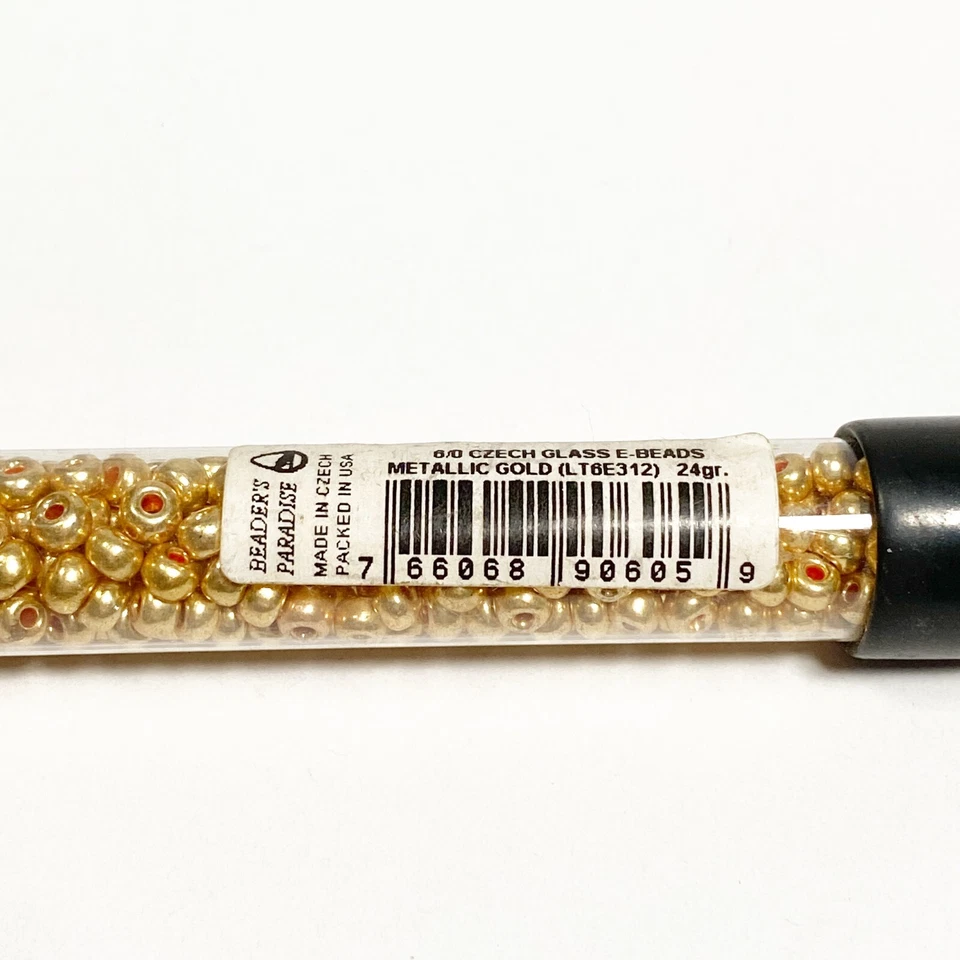 Beaders Paradise E Beads Metallic Gold Czech Glass Jewelry Craft LT6E312 6/0 24g - Image 3 of 4