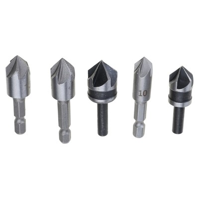 5 Pieces 5 Flute Counter Sink Drill Bit HSS 82 Degree Chamfering Bit Metal