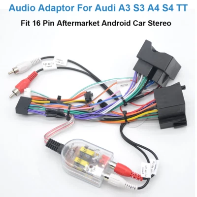 YUANTING For Audi A3/A4/TT Car Stereo 16Pin Audio Cable Adapter Plug Loudspeaker Harness
