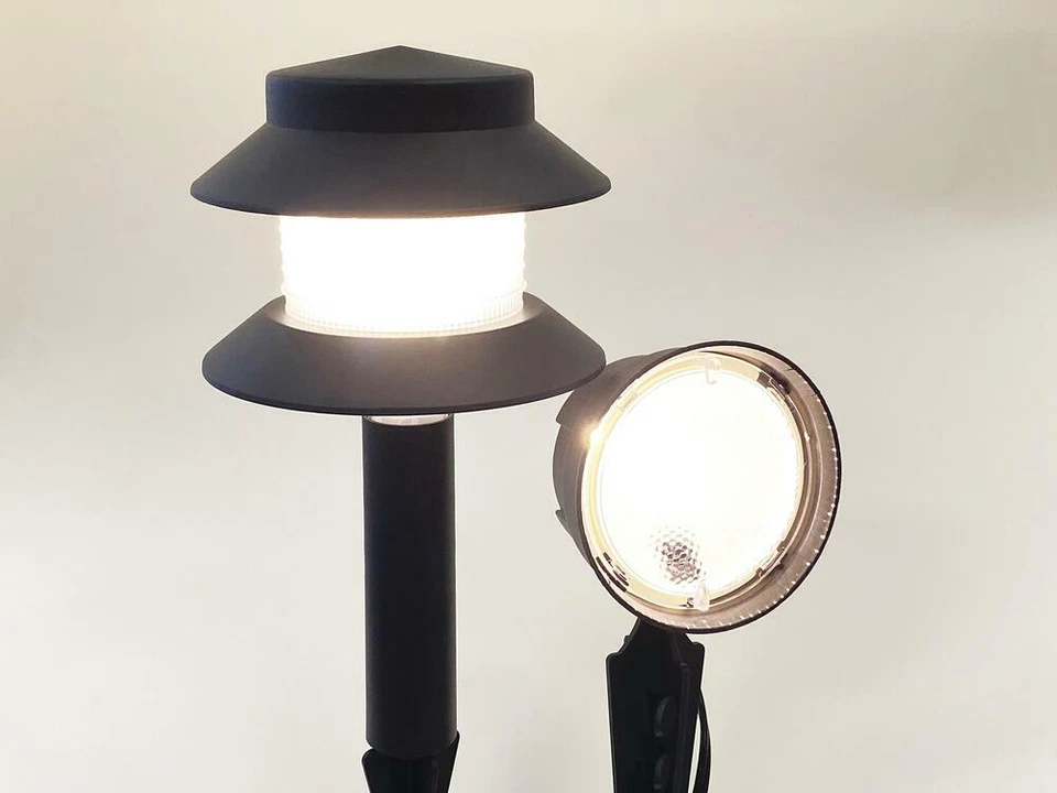 Juego de 10 luces LED de bajo voltaje para camino de inundación jardín exterior paisaje pasillo lámpara Foto 2 de 3