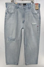 New Levi's Silvertab Loose Fit Distressed Blue Jeans Mens Size 40x30