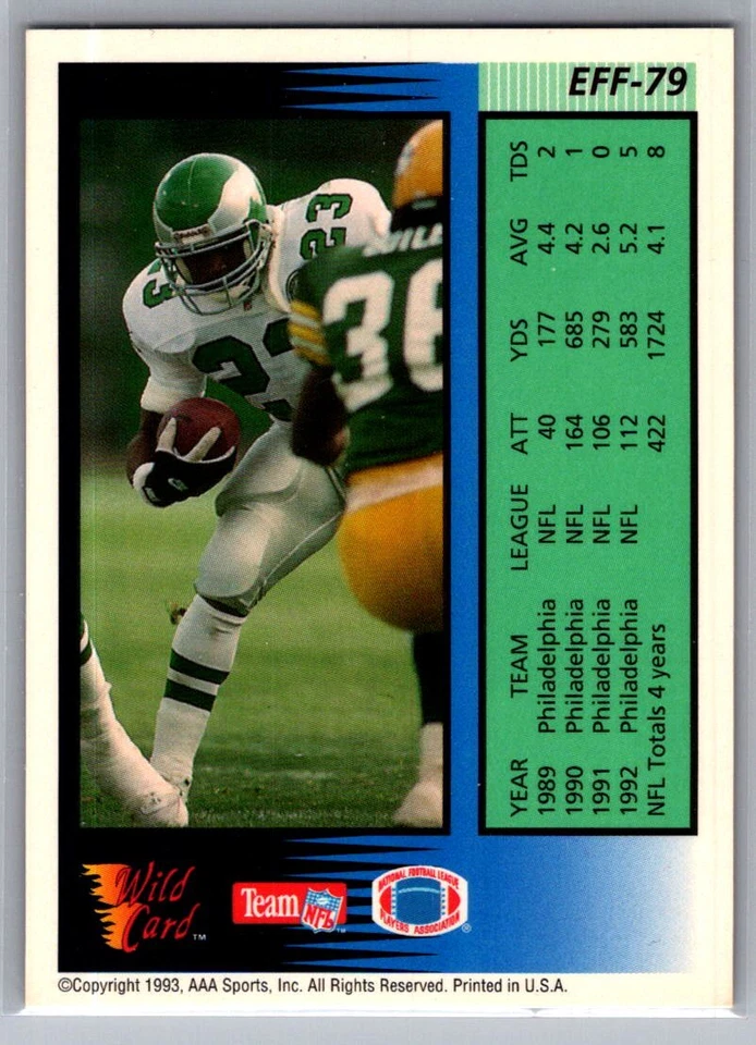 1993 Wild Card #EFF-79 Heath Sherman Field Force - Image 2 of 2