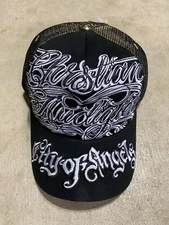 Christian Audigier COA Black/White Signature Hat Adult One Size Cap