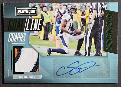 2020 Playbook Courtland Sutton Goal Line Graphs Green Autograph Jersey Auto /25