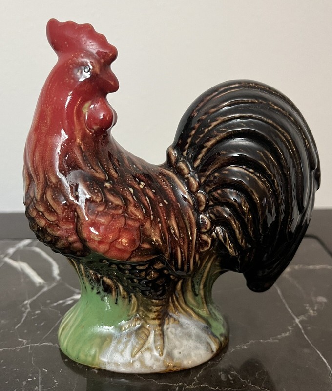 Vintage Ceramic/ Porcelain Rooster Figurine. 5” Tall. Farmhouse/ Country