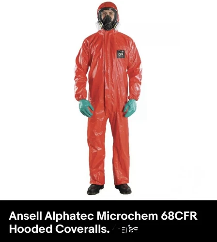 Ansell Alphatech Microchem 68CFR HOODED COVERALLS - product listing photo