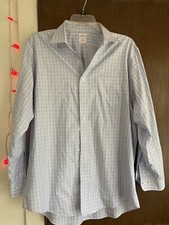 Brooks Brothers Men  s Dress Shirt Button Up Regular Fit Size 17 4/5 Light Blue