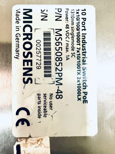 MICROSENS MS650852PM-48 10 PORT INDUSTRIAL SWITCH POE - 第 8/8 張圖片