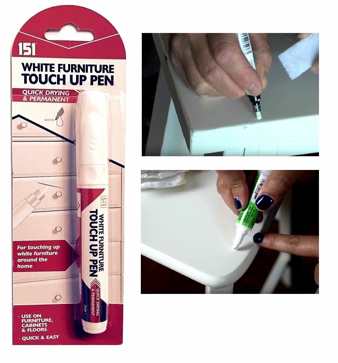 White Furniture Touch Up Pen Marker Repair Wood Floor Laminate