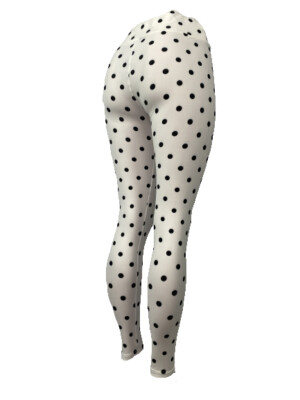 Classic White Black Polka Dots Leggings Multiple Sizes Super