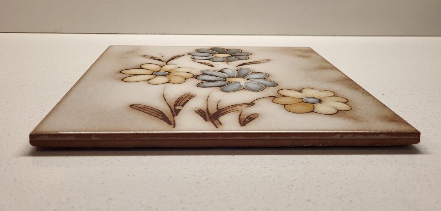 MCM Vintage Floral Ceramic Tile Trivet Made In Italy 8×8 Square eBay