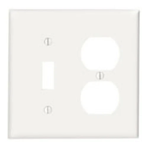 Leviton 2-Gang Toggle Switch/Duplex Receptacle Wallplate, Standard Size