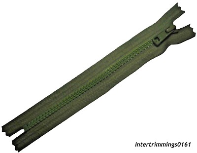 YKK REISSVERSCHLUSS OLIV 7''/17,5 CM, KLOBIGE KUNSTSTOFFZÄHNE, GESCHLOSSENES ENDE, NR. 5, KOSTENLOSER VERSAND