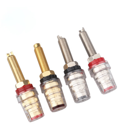 4Pcs Copper Long Amplifier Speaker Banana Female Terminal Binding Post Socket