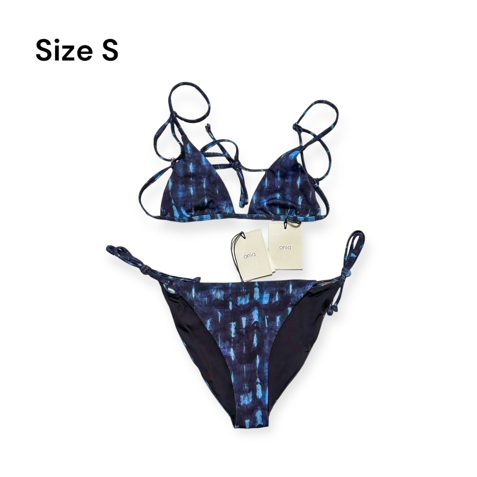 ONIA Printed triangle bikini set, Remi top and Kate bottom, Size S, NWT image 2