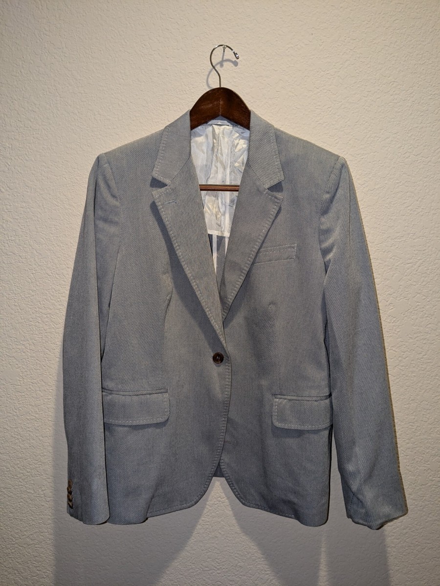 Luciano Barbera Sport Coat Mens Light Blue Cotton Twill Unlined