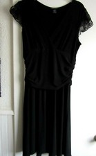 WOW!! Large 38" Bust x 40" Length Black Sleeveless w. Lace Wing 