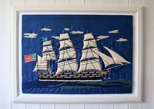 Beautiful Embroidered Old Sailing Ship