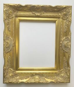 11X14 Frame Vintage Gold and Red Ornate with Optional Glass and Custom Cut Matting