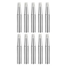 10 x Soldering Iron Tips 4mm x 6.5mm Flat Edge Replacement for Solder Station