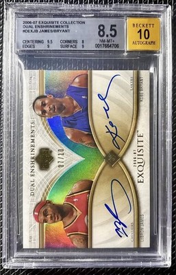 2006 Exquisite Lebron James + Kobe Bryant Dual Enshrinement Auto 7/10 BGS 8.5/10