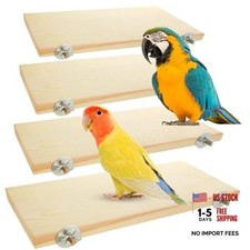 4 Pack Bird Perch Stand 12.4 5.3 Inch Parrot Wood Platform Rectangle Wood