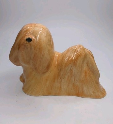 Vintage Early Dannyquest Dee Burdick Lhasa Apso Dog Figurine Signed
