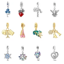 MULA Optional 925 Sterling Silver Love Heart CZ Charm Pendant for Women Bracelet