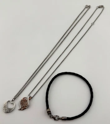 Harley Davidson Necklaces & Bracelet Lot Sterling Silver 15g - Image 1 of 4