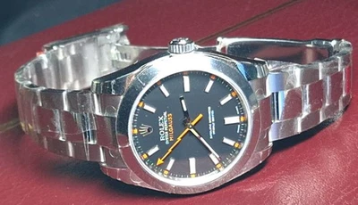 NEW ROLEX MILGAUSS 116400 BLACK WITH FULL FACTORY STICKERS 2012 [V SERIES] - Image 1 of 4