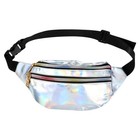 LUOEM 1PC Fashion Holographic PU Shining Fanny Pack Waist Packs for