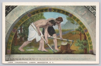 Labor Mural Postcard Library of Congress Washington DC B.S. Reynolds R-70564
