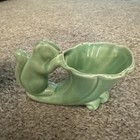 Pair Of McCoy Pottery Green Glazed Squirrel And Corucupia Planter — photo 2