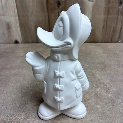 Vtg Disney 9  Tall Donald Duck Ceramic Bisque Figurine Ready To Paint 