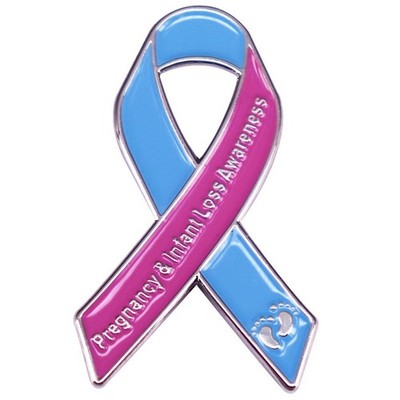 Rosa & blau Band geformt Emaille Pin Schwangerschaft Intant Verlust Bewusstsein Band Broo