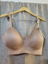 Warners Womens Size 38DD Padded T-Shirt Bra Tan Shiny Unwired Adjustable Straps
