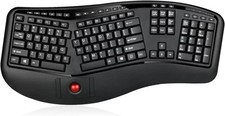 Adesso WKB-3500UB Tru-Form 3500, 2.4GHz Wireless Ergonomic Trackball Keyboard
