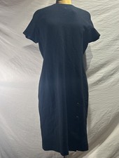 Vintage Linda Allard Ellen Tracy Black Wool Sheath Dress Size 10 Short Sleeve