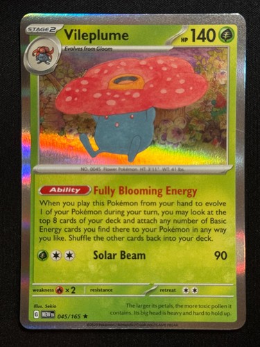 Vileplume 045/165 Holo 151 NM/M Rare Pokemon