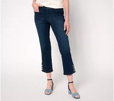 Belle Kim Gravel TripleLuxe Denim Grommet Cropped Jean-Cerulean-Petite 8-A688267