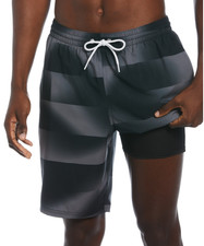 Nike Men Water Stripe Ombre Colorblocked 9" Swim Trunks Black Size S