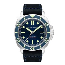 Spinnaker Hull Diver Blue / Leather Blue Dial 42mm Japanese Automatic Wristwat
