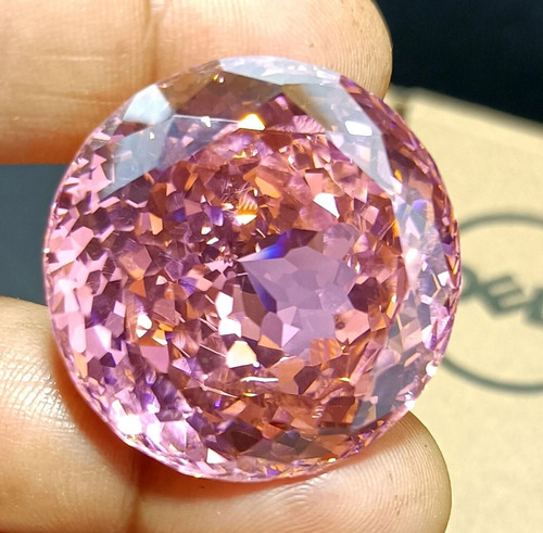 Flawless Certified 60 Ct Natural Round Cut Cambodian Pink Zircon Loose Gemstone - Picture 1 of 6