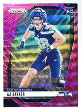 ROOKIE CARD AJ BARNER Seahawks 2024 Panini Prizm PINK WAVE PARALLEL Card #304