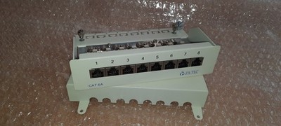 LogiLink CAT.6 Desktop Patchpanel 8 Port CAT6 RJ45 Patchfeld LSA geschirmt grau