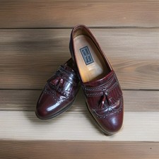 Size 9.5 Vintage Bostonian Crown Windsor Mens Leather Loafers Burgundy Tassell