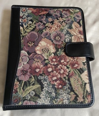 Day Timer Fabric/Floral/Upholstery 7 Ring CLASSIC Snap Binder Organizer Planner