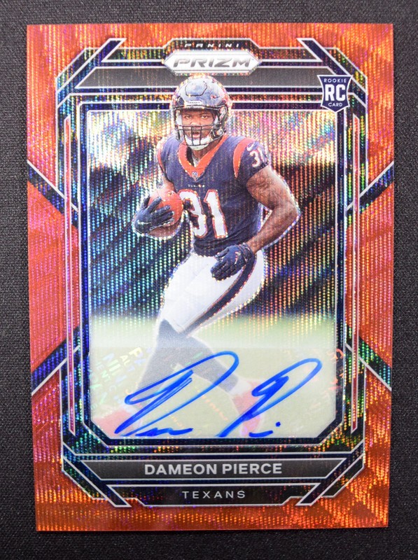 Dameon Pierce 2022 Panini Prizm Rookie Autograph Red Wave Prizm /149 #322